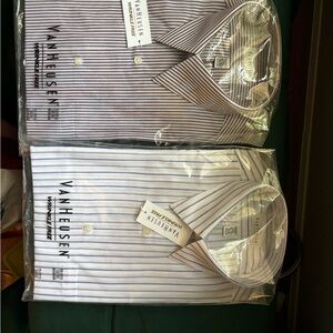 Van Heusen White and Gray Dress Shirts Professional Elegance